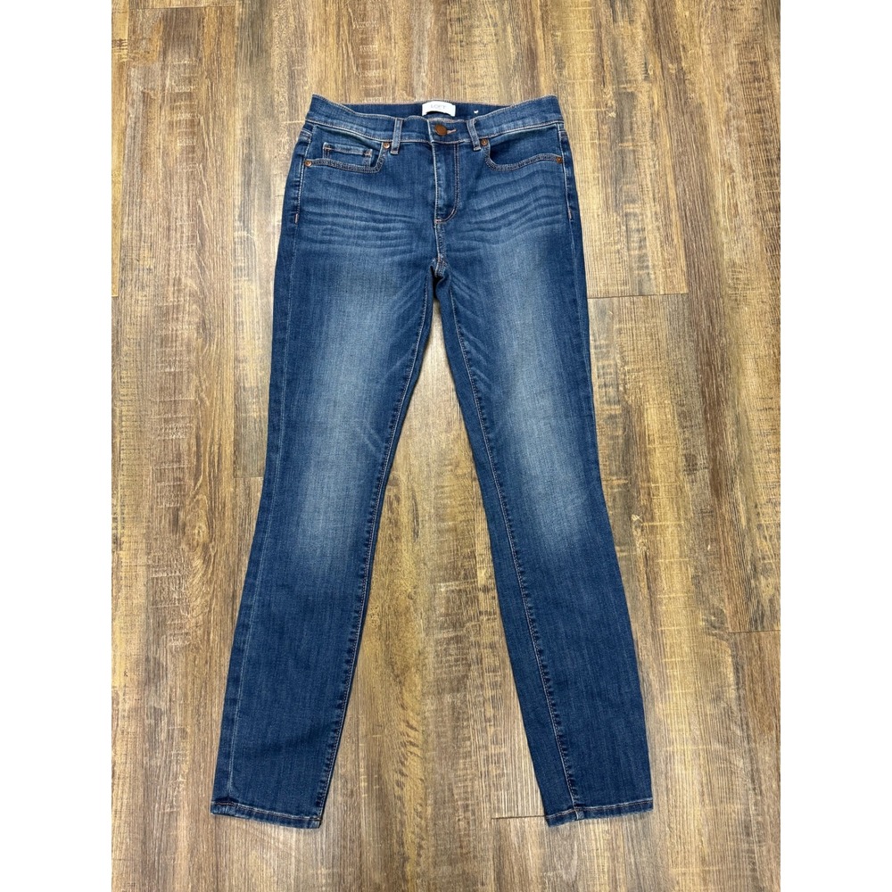 Loft Skinny Jeans Womens 2 Dark Wash Blue Denim Mid Rise Stretch Slim Fit
